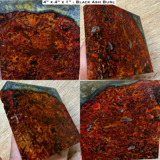 Stabilized Black Ash Burl Hybrid Turkey Pot Call Block