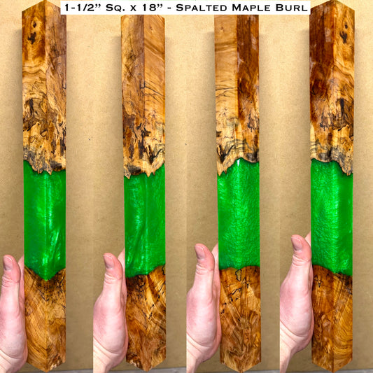 Stabilized Spalted Maple Burl 18” Hybrid XL Call / Cue Block
