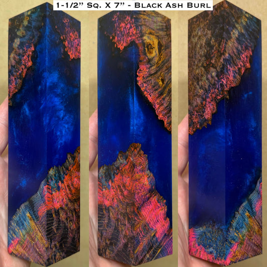 Stabilized Black Ash Burl 7” Hybrid Duck Call / Handle Blank