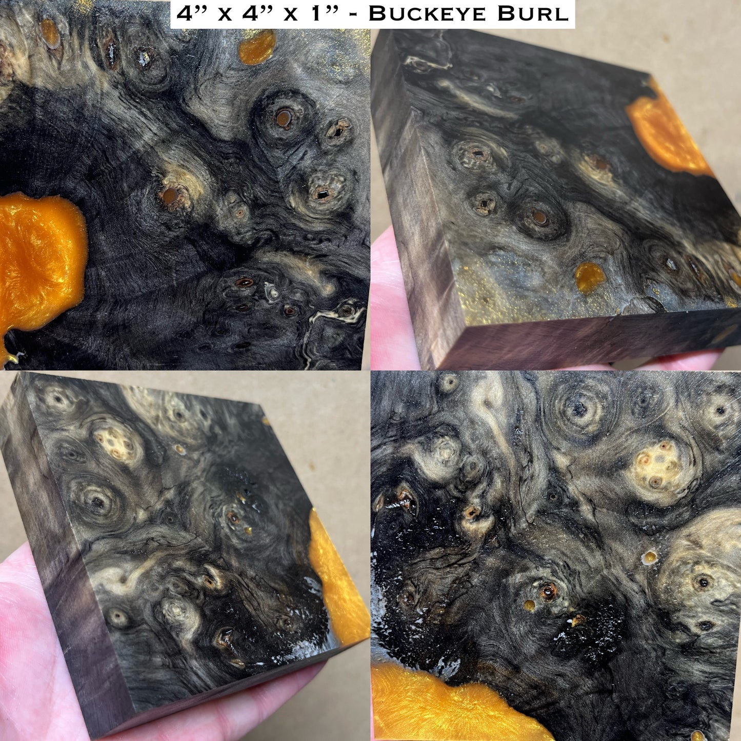 Stabilized Buckeye Burl Hybrid Turkey Pot Call Block
