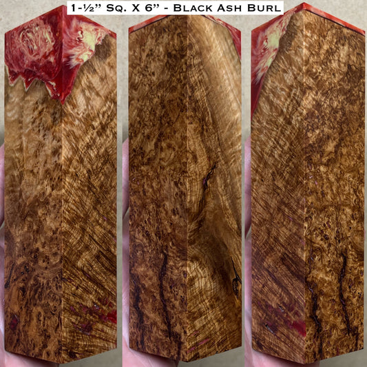 Stabilized Black Ash Burl 6” Hybrid Duck Call / Handle Blank