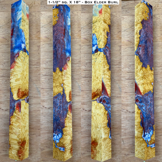 Stabilized Box Elder Burl 18” Hybrid XL Call / Cue Block