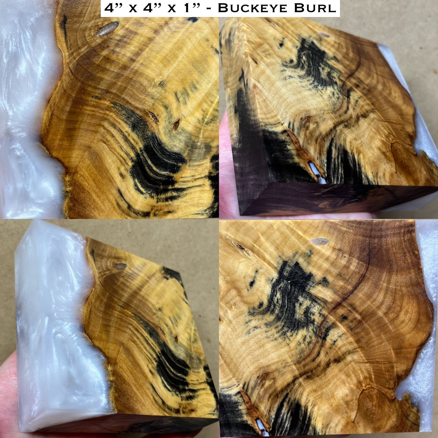 Stabilized Buckeye Burl Hybrid Turkey Pot Call Block