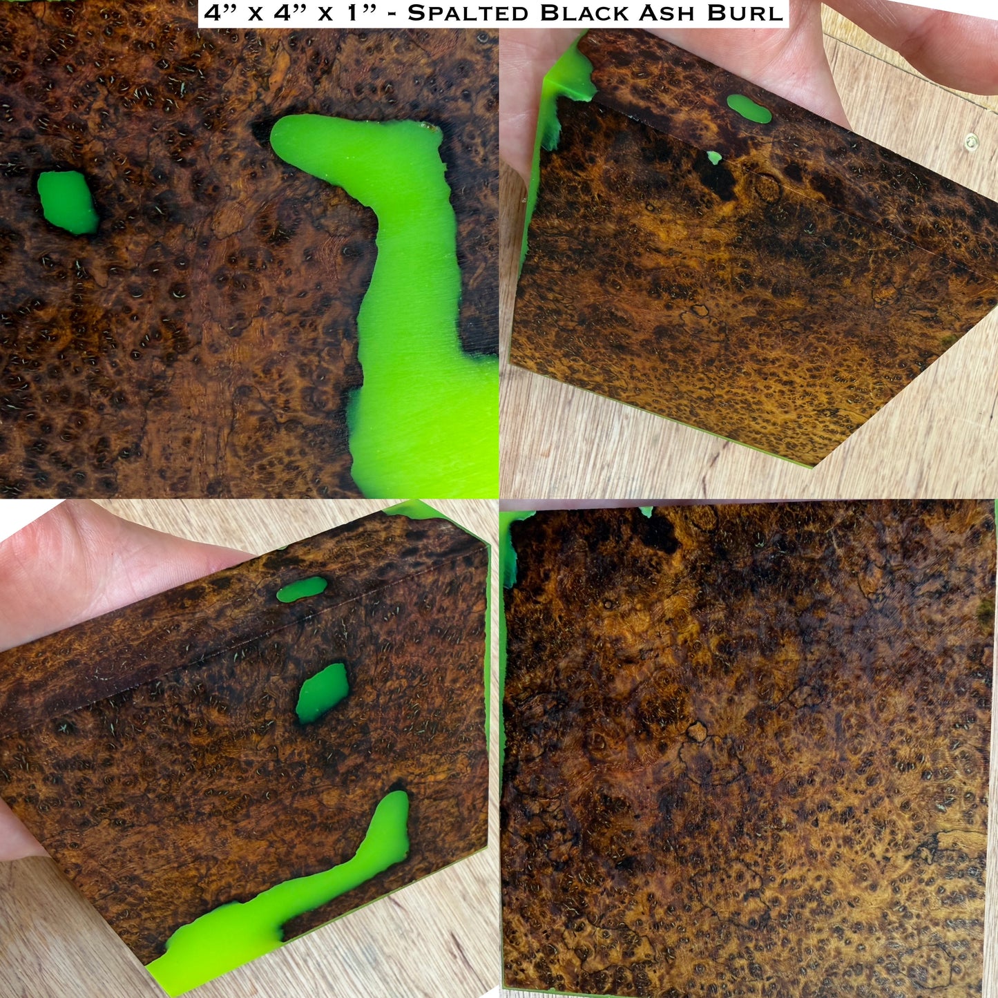 Stabilized Spalted Black Ash Burl Hybrid Turkey Pot Call Block