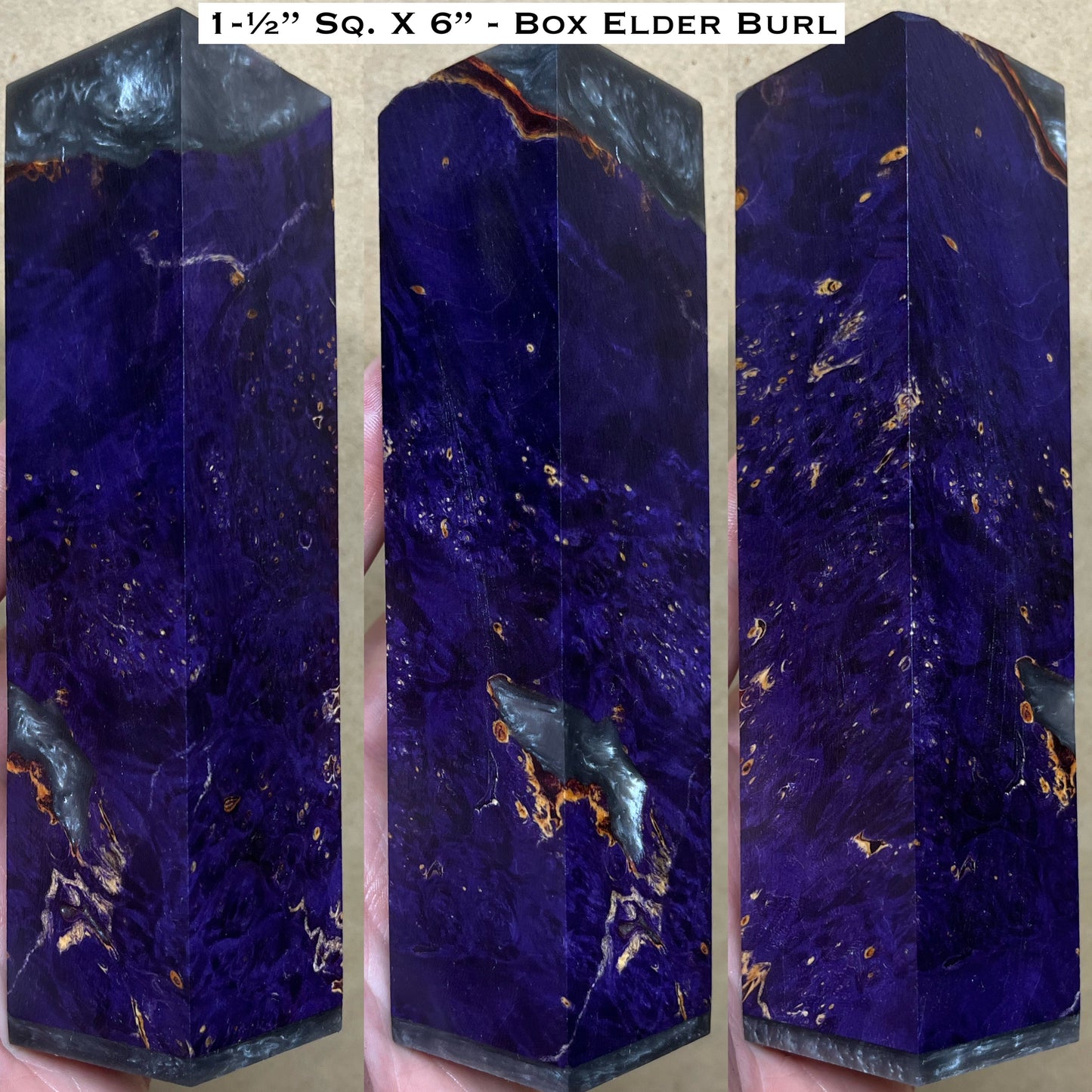 Stabilized Box Elder Burl 6” Hybrid Duck Call / Handle Blank