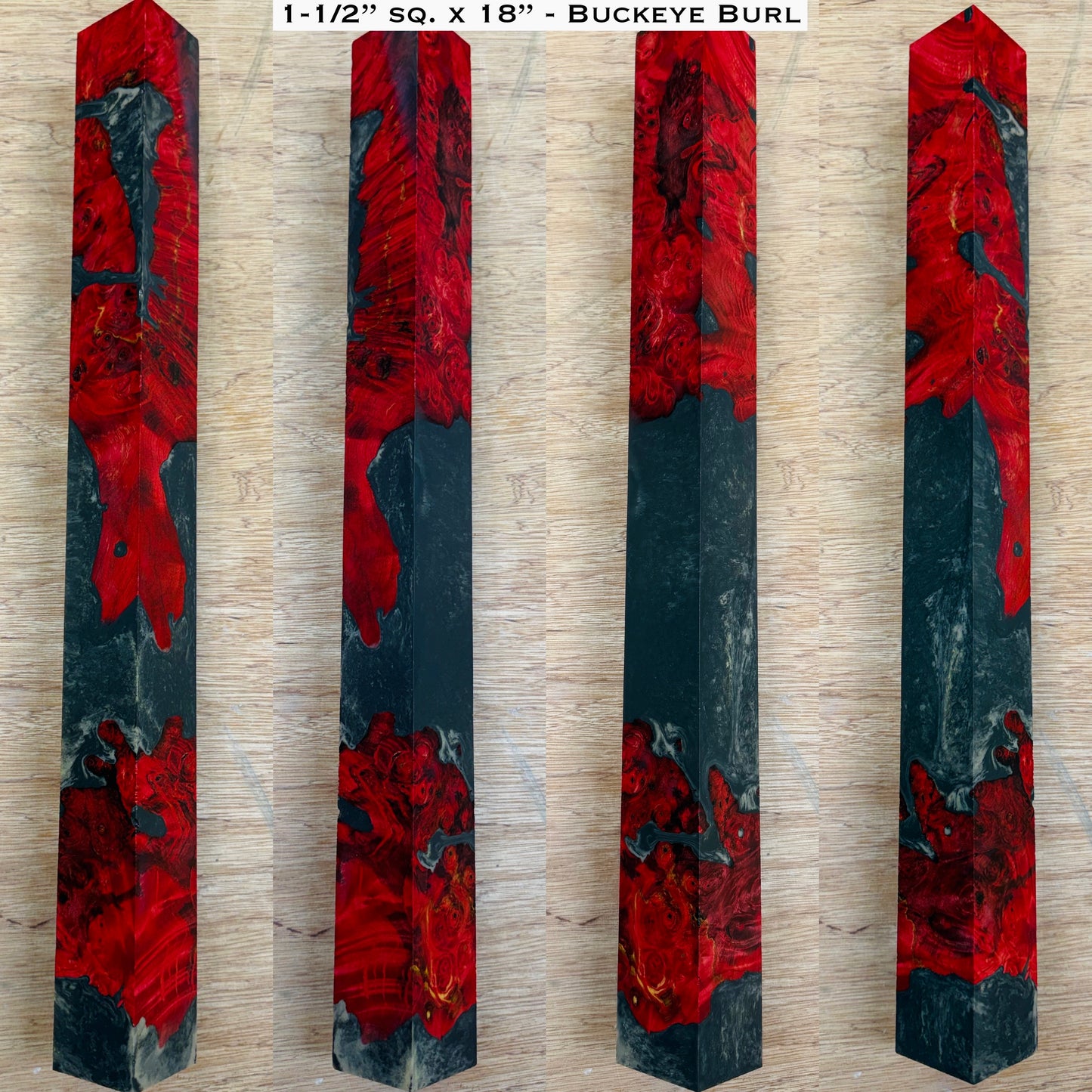 Stabilized Buckeye Burl 18” Hybrid XL Call / Cue Block