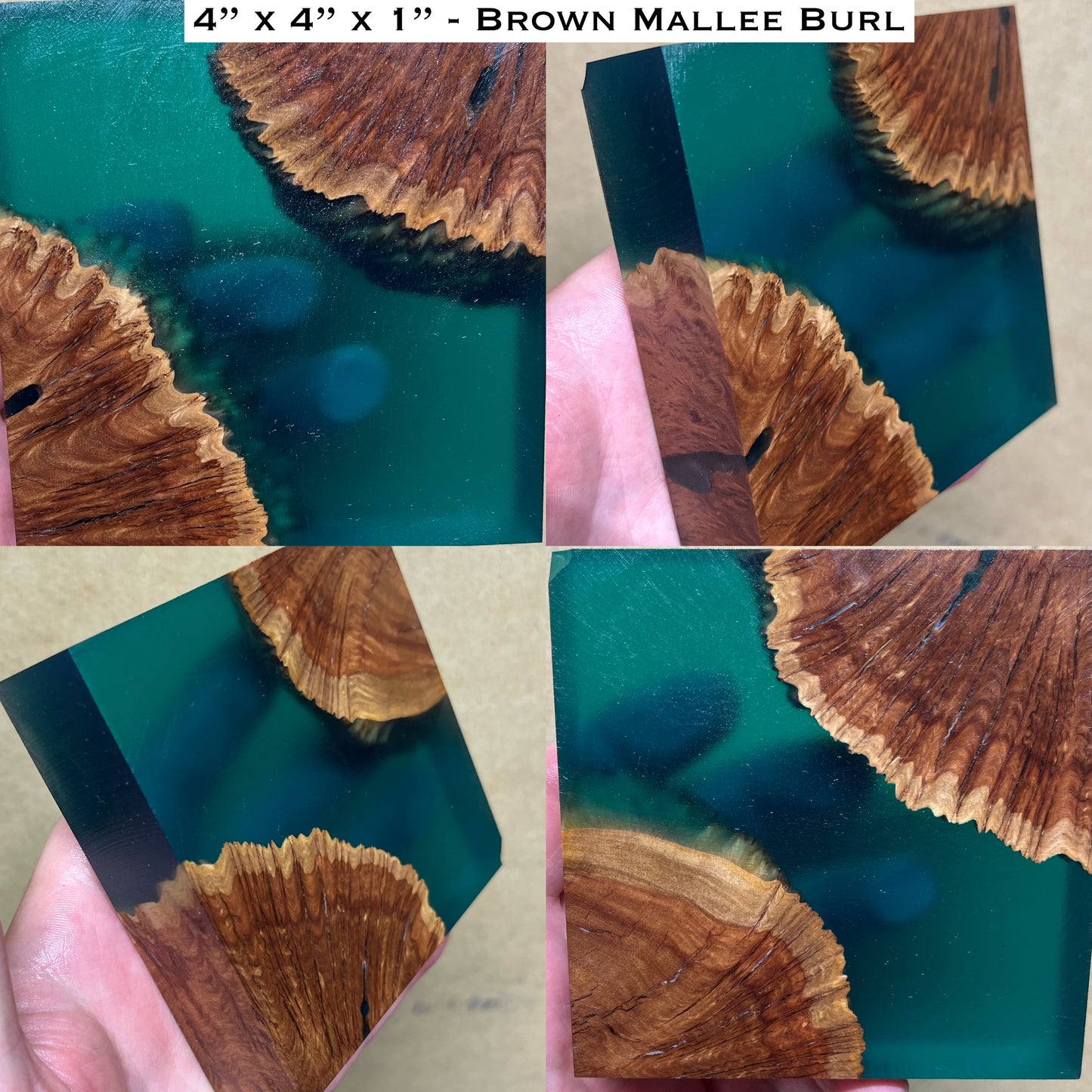 Stabilized Brown Mallee Burl Hybrid Turkey Pot Call Block