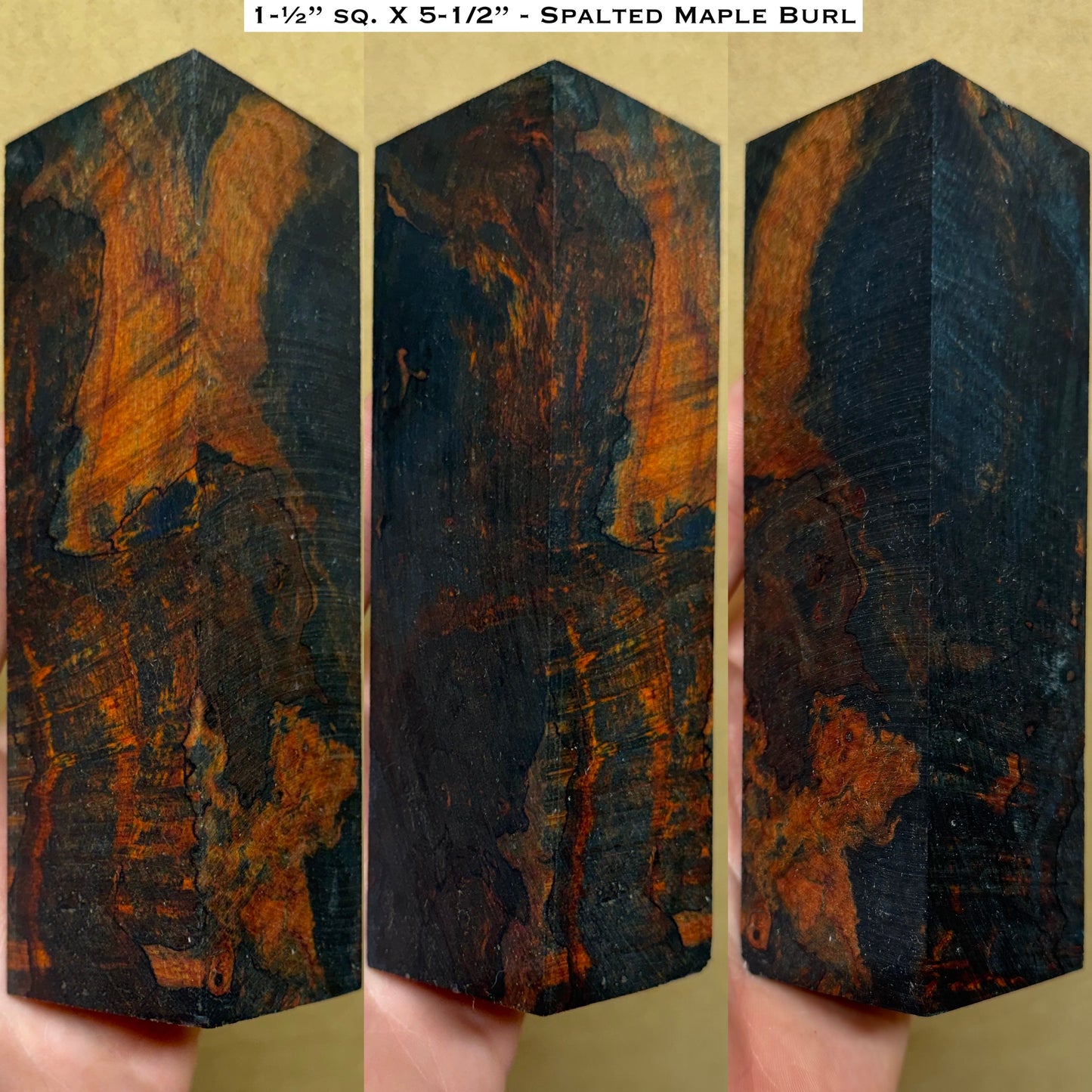 Stabilized Maple Burl 5-3/8” Duck Call / Handle Blank