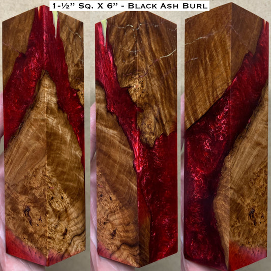 Stabilized Black Ash Burl 6” Hybrid Duck Call / Handle Blank