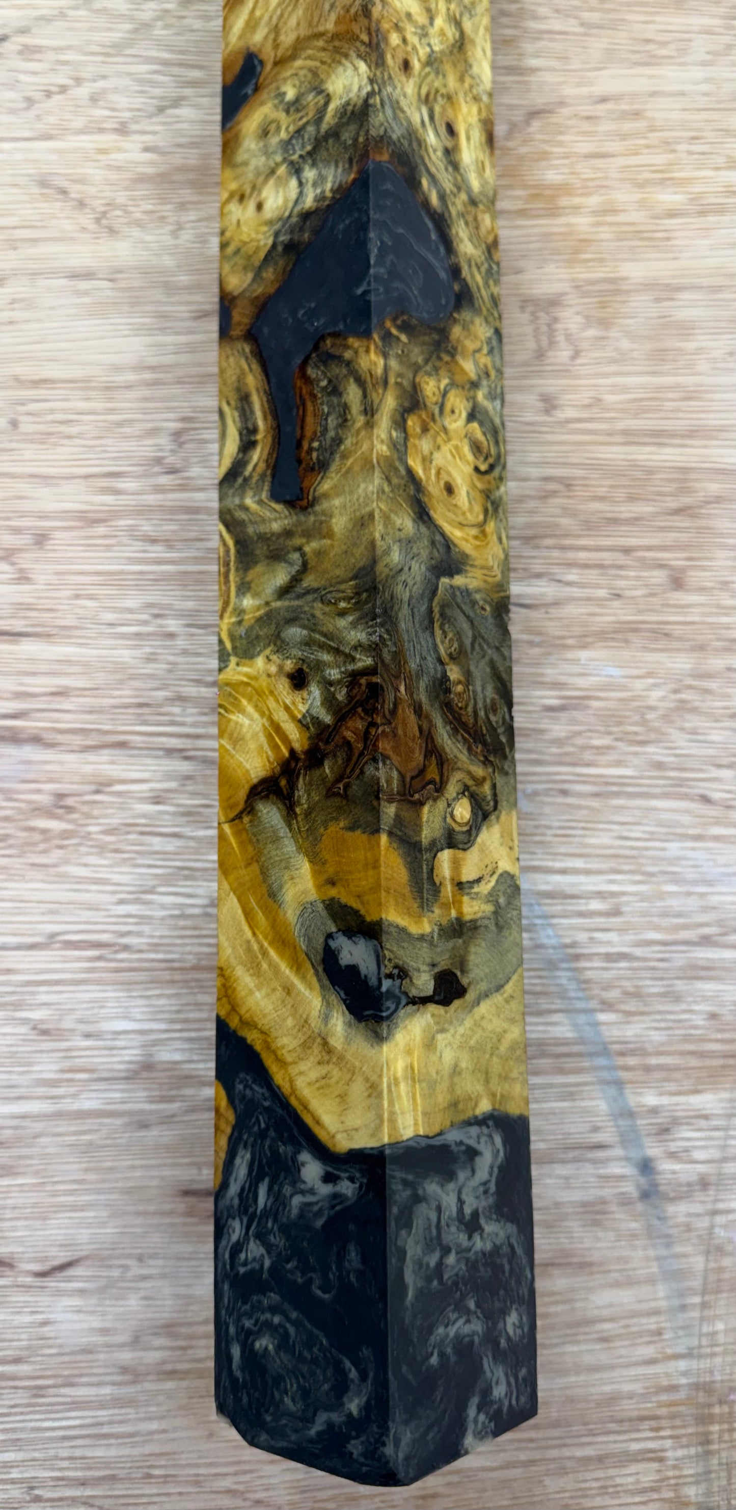 Stabilized Buckeye Burl 18” Hybrid XL Call / Cue Block