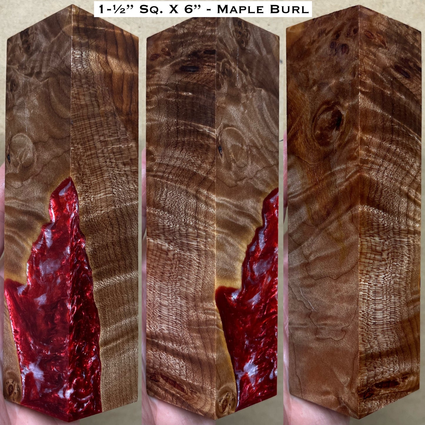 Stabilized Maple Burl 6” Hybrid Duck Call / Handle Blank