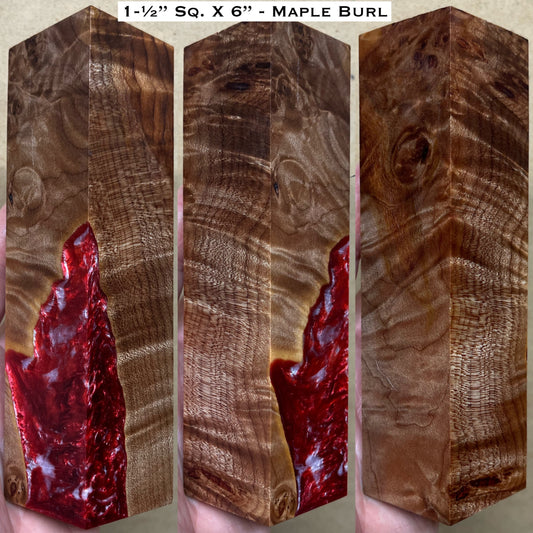 Stabilized Maple Burl 6” Hybrid Duck Call / Handle Blank