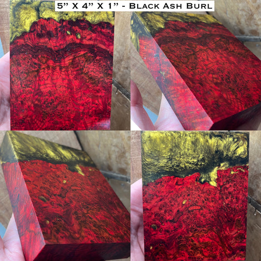 5"x4"x1" Stabilized Black Ash Burl Hybrid Turkey Pot Call / Striker Block