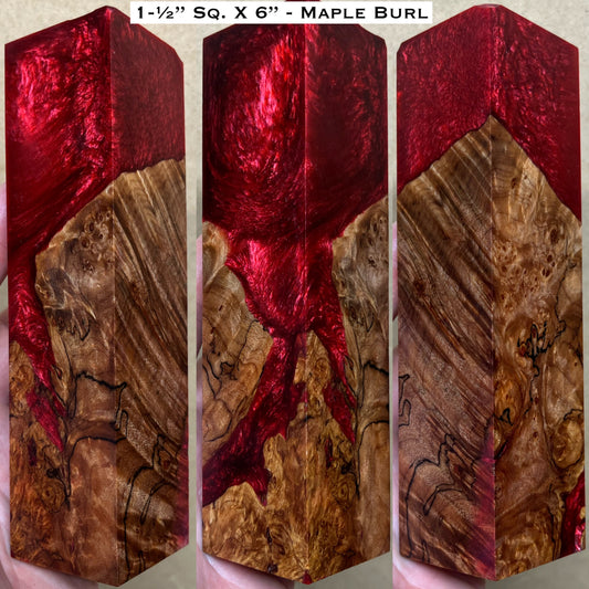 Stabilized Maple Burl 6” Hybrid Duck Call / Handle Blank