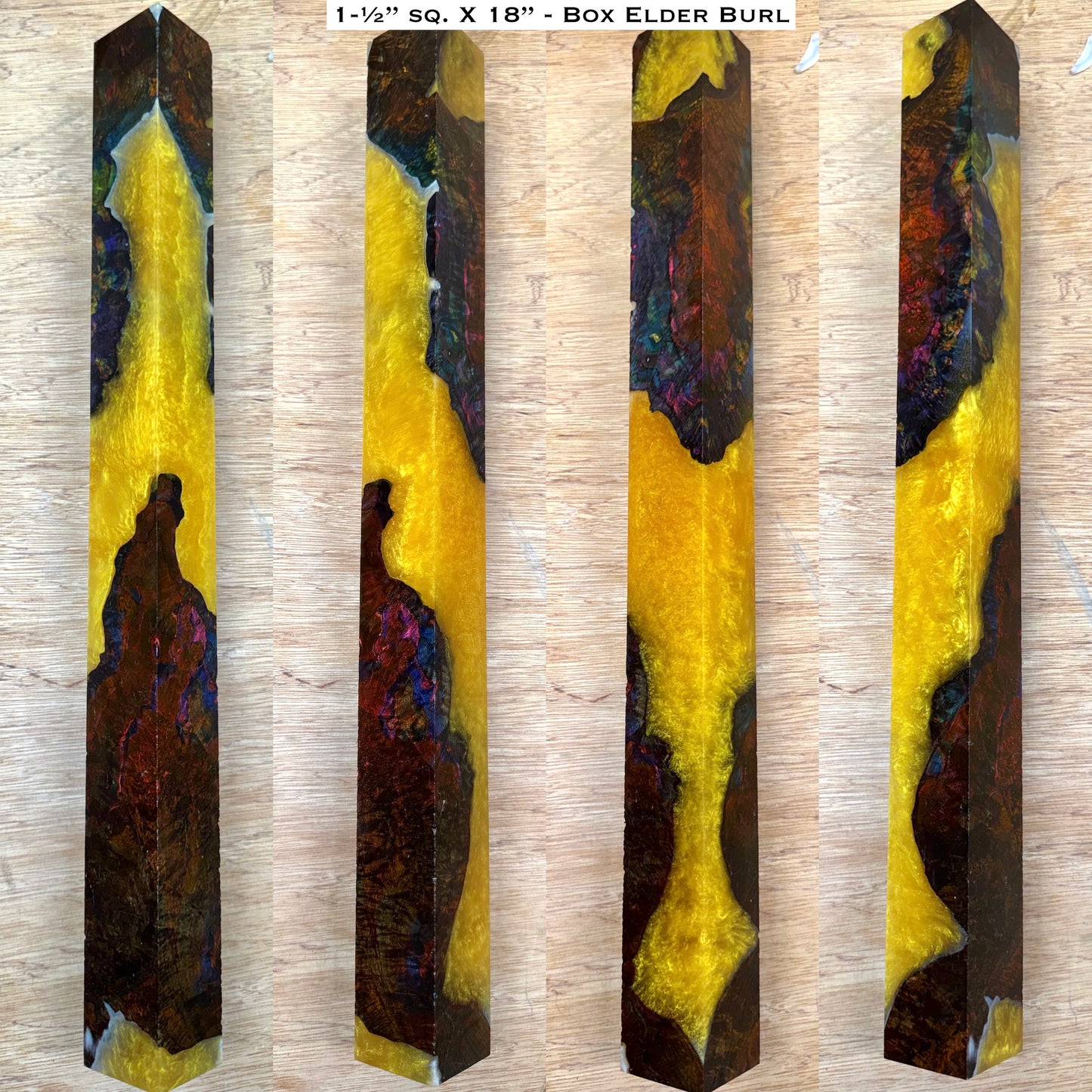 Stabilized Box Elder Burl 18” Hybrid XL Call / Cue Block