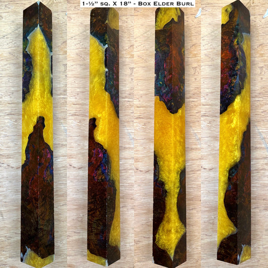 Stabilized Box Elder Burl 18” Hybrid XL Call / Cue Block