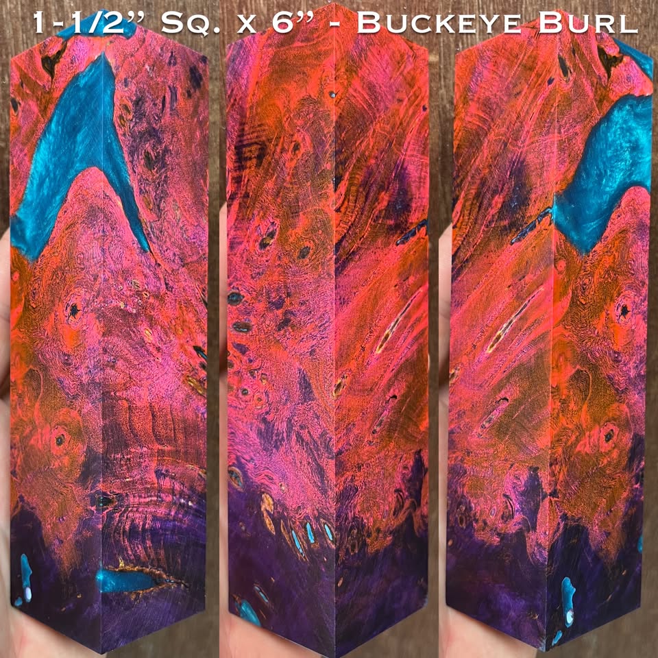 Stabilized Buckeye Burl 6” Hybrid Duck Call / Handle Blank