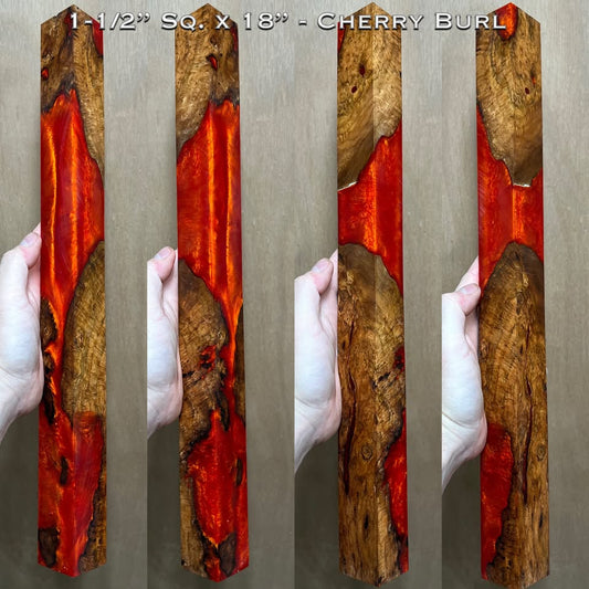 Stabilized Cherry Burl 18” Hybrid Cue Block