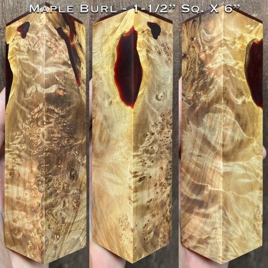 Stabilized Maple Burl 6” Hybrid Duck Call / Handle Blank