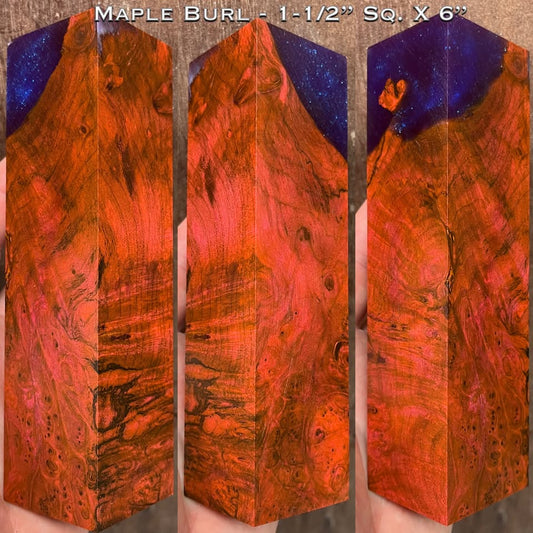 Stabilized Maple Burl 6” Hybrid Duck Call / Handle Blank