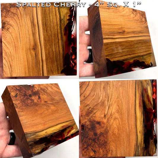 "Blood in the Water" Stabilized Cherry Burl Hybrid Turkey Pot Call Block