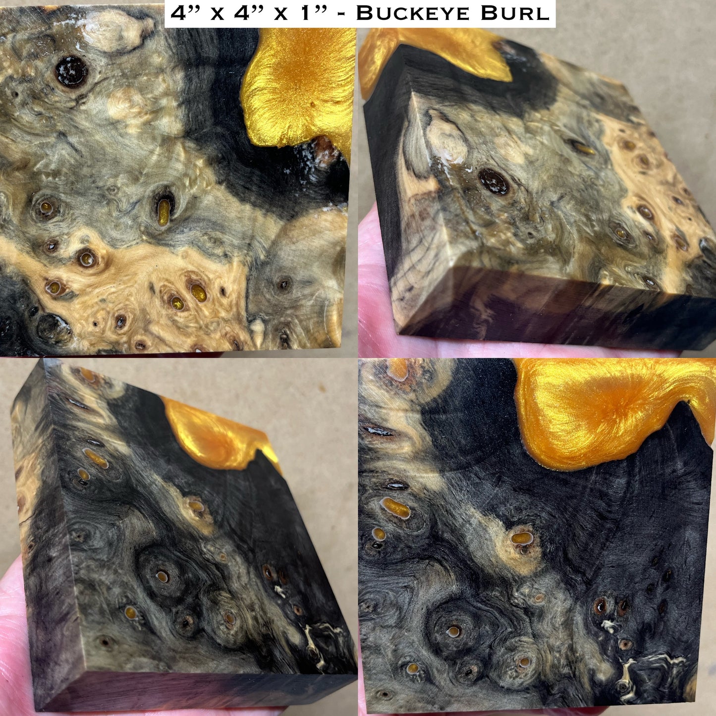 Stabilized Buckeye Burl Hybrid Turkey Pot Call Block