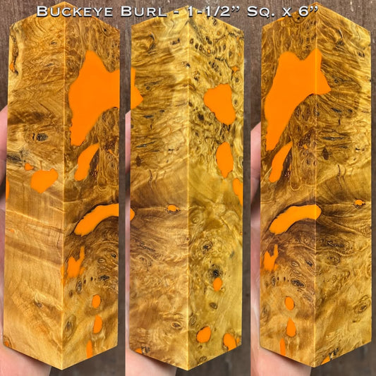 Stabilized Buckeye Burl 6” Hybrid Duck Call / Handle Blank