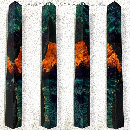 Stabilized Maple Burl 18” Hybrid Cue Block