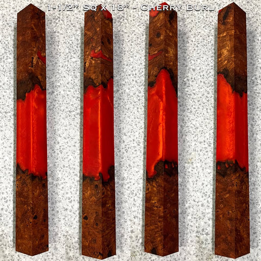 Stabilized Cherry Burl 18” Hybrid Cue Block