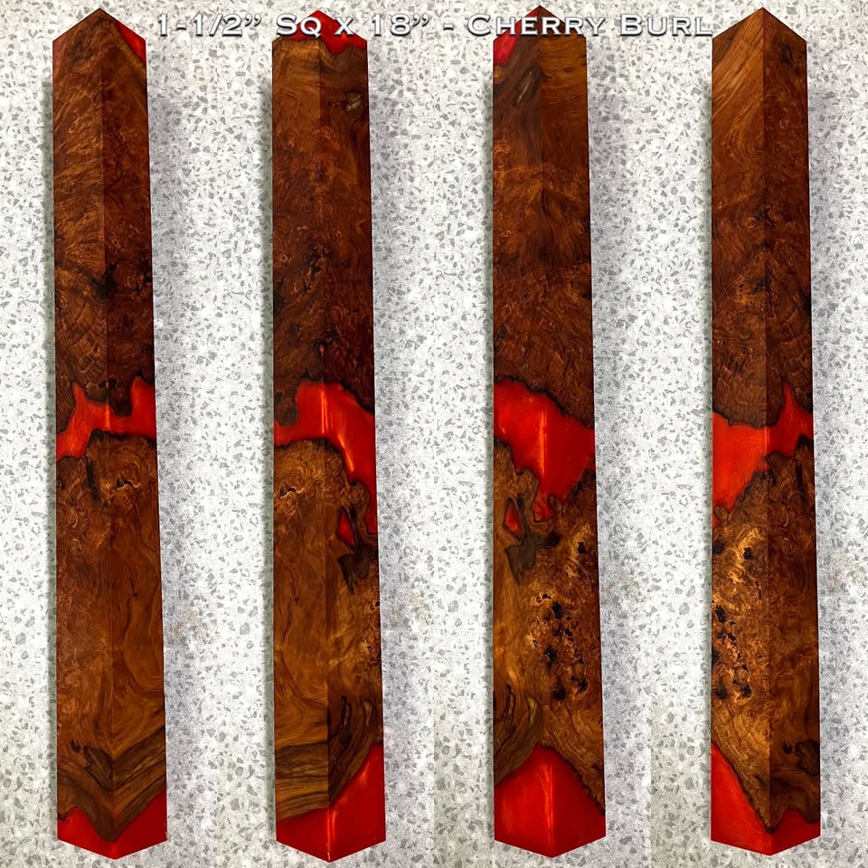 Stabilized Cherry Burl 18” Hybrid Cue Block