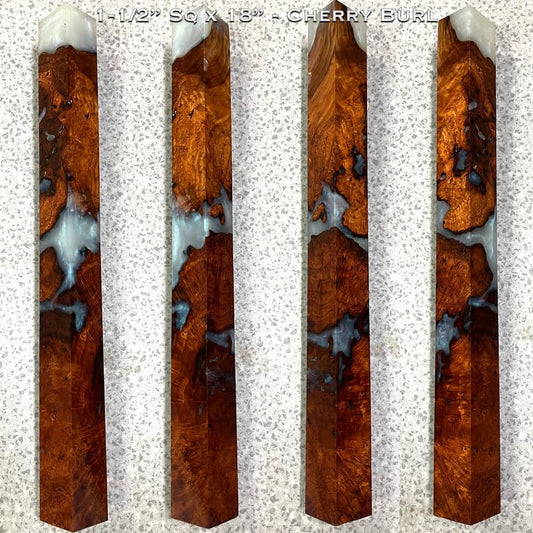 Stabilized Cherry Burl 18” Hybrid Cue Block