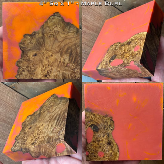 Stabilized Maple Burl Hybrid Turkey Pot Call Block