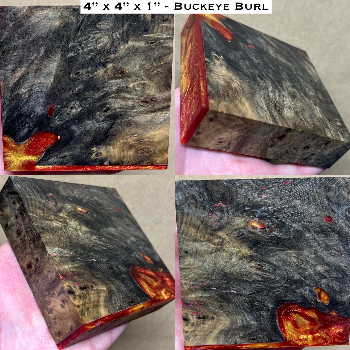 Stabilized Buckeye Burl Hybrid Turkey Pot Call Block