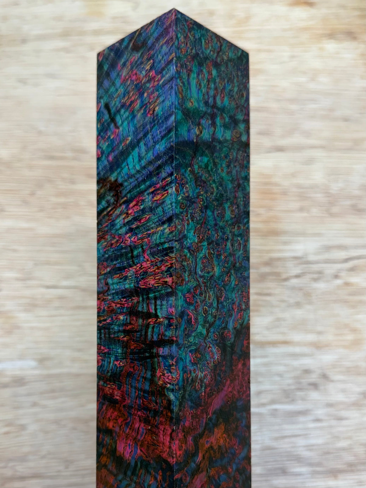 Dye Stabilized Black Ash Burl 11-1/4” Hybrid XL Call / Cue Blank