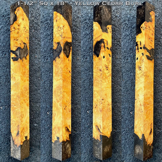 Stabilized Yellow Cedar Burl 18” Hybrid Cue Block