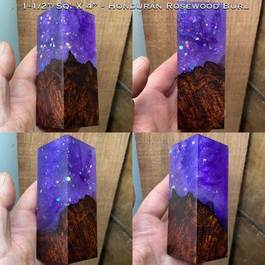 Stabilized Honduran Rosewood Burl 4” Hybrid Blank