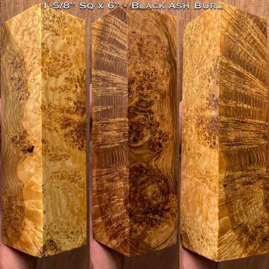 Stabilized Black Ash Burl 6” Duck Call / Handle Blank
