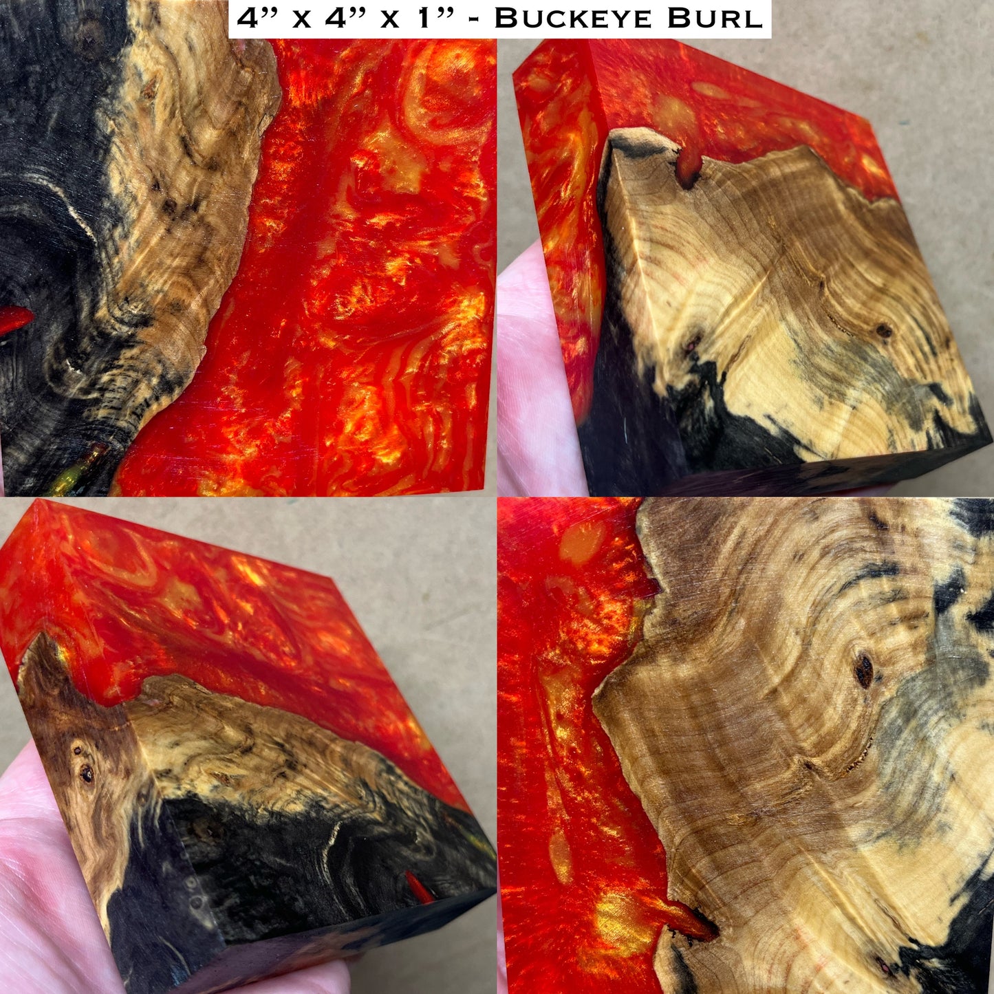 Stabilized Buckeye Burl Hybrid Turkey Pot Call Block