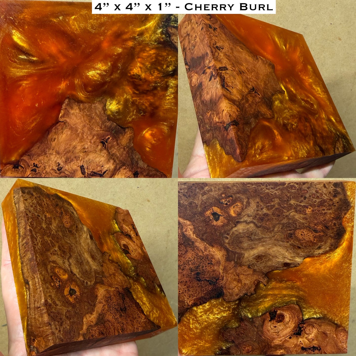 Stabilized Cherry Burl Hybrid Turkey Pot Call Block