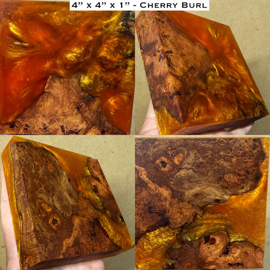 Stabilized Cherry Burl Hybrid Turkey Pot Call Block