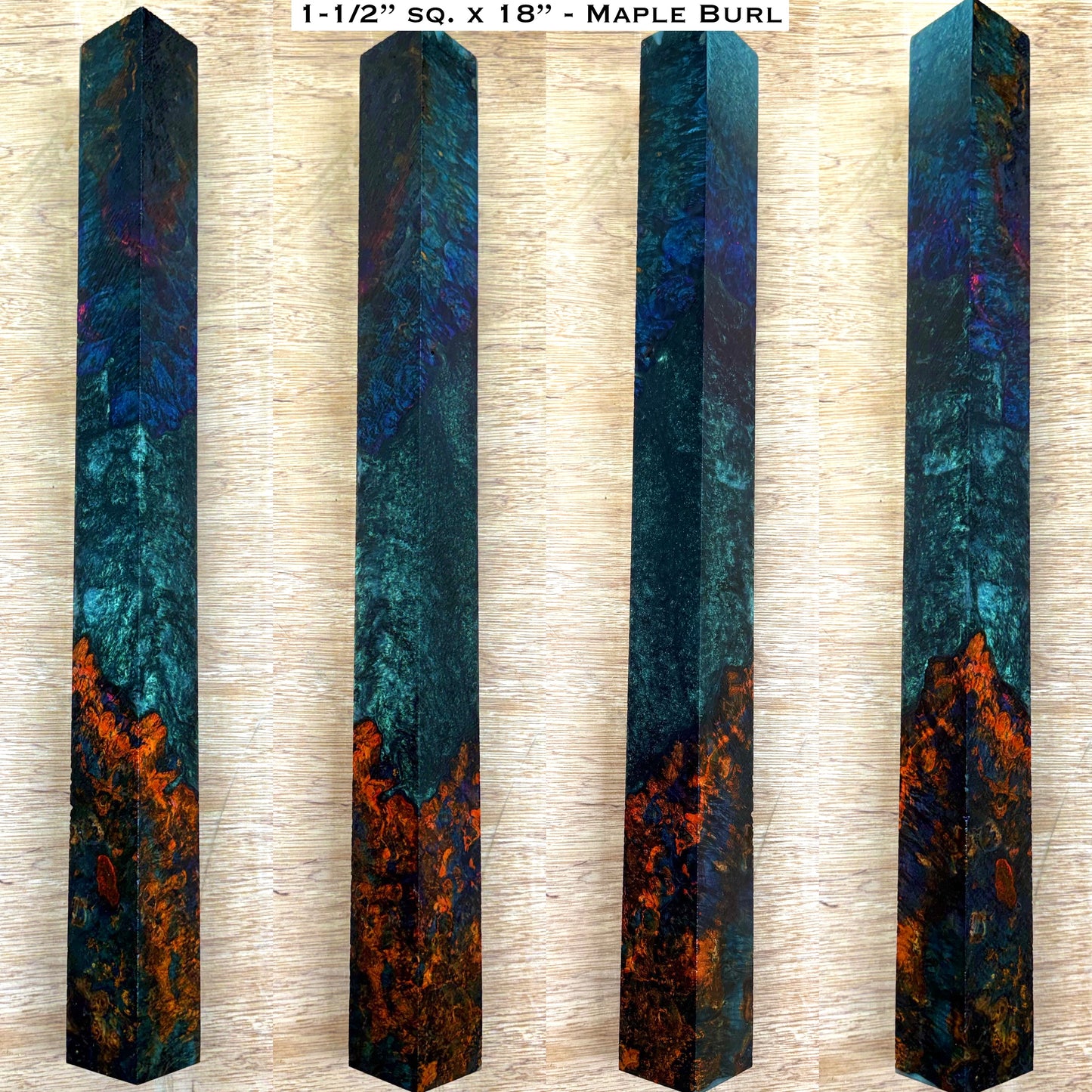 Stabilized Maple Burl 18” Hybrid XL Call / Cue Block