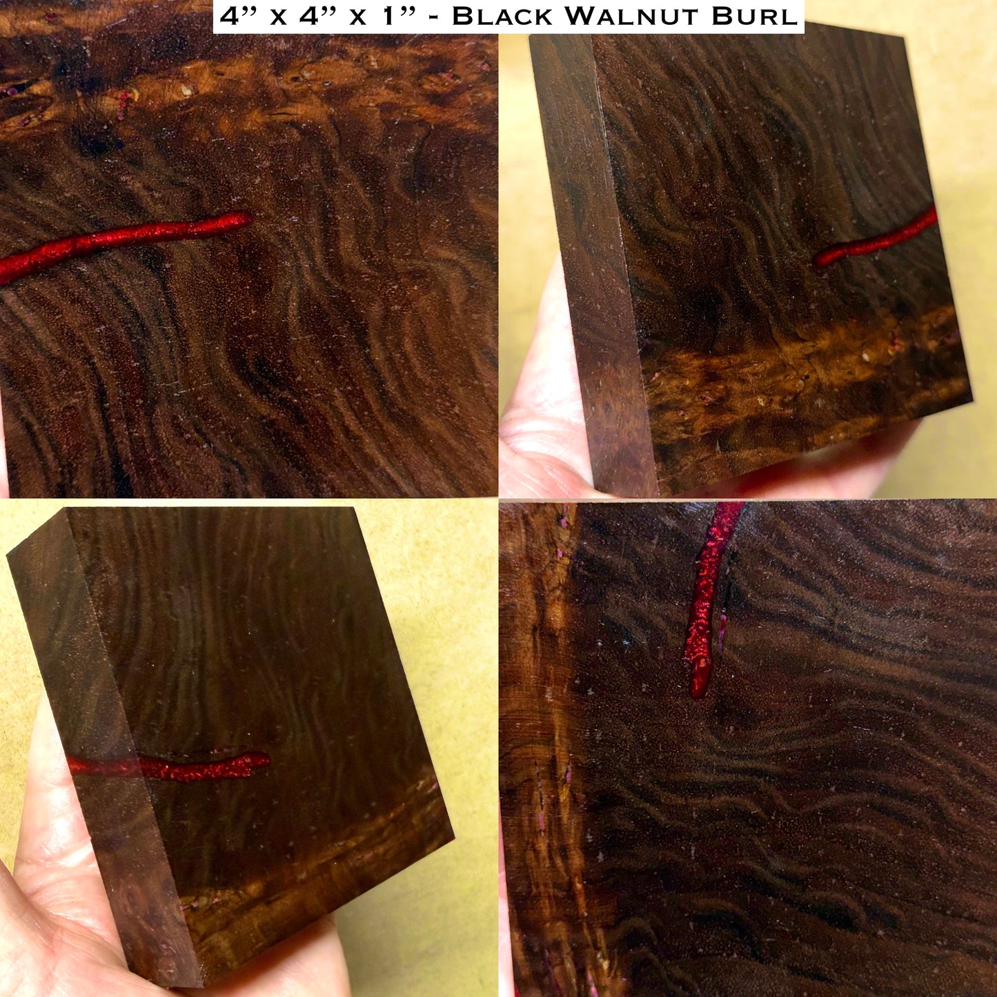 Stabilized Black Walnut Burl Hybrid Turkey Pot Call Block