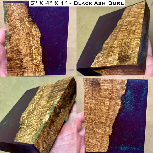 5"x4"x1" Stabilized Black Ash Burl Hybrid Turkey Pot Call / Striker Block