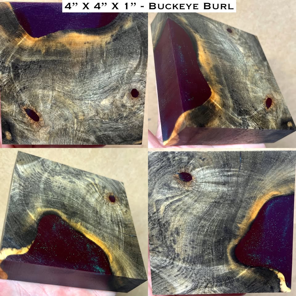 Stabilized Buckeye Burl Hybrid Turkey Pot Call Block