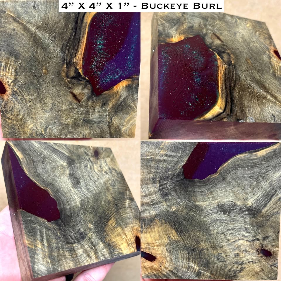 Stabilized Buckeye Burl Hybrid Turkey Pot Call Block
