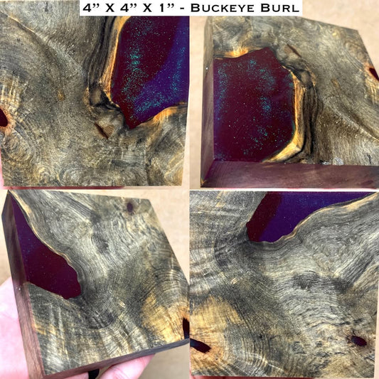 Stabilized Buckeye Burl Hybrid Turkey Pot Call Block
