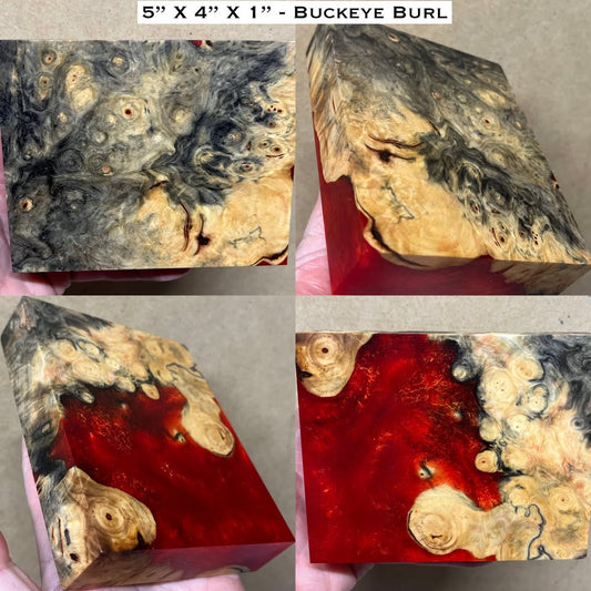 5"x4"x1" Stabilized Buckeye Burl Hybrid Turkey Pot Call / Striker Block