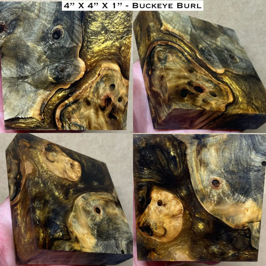 Stabilized Buckeye Burl Hybrid Turkey Pot Call Block