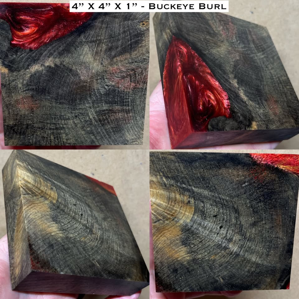 Stabilized Buckeye Burl Hybrid Turkey Pot Call Block