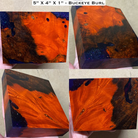 5"x4"x1" Stabilized Buckeye Burl Hybrid Turkey Pot Call / Striker Block